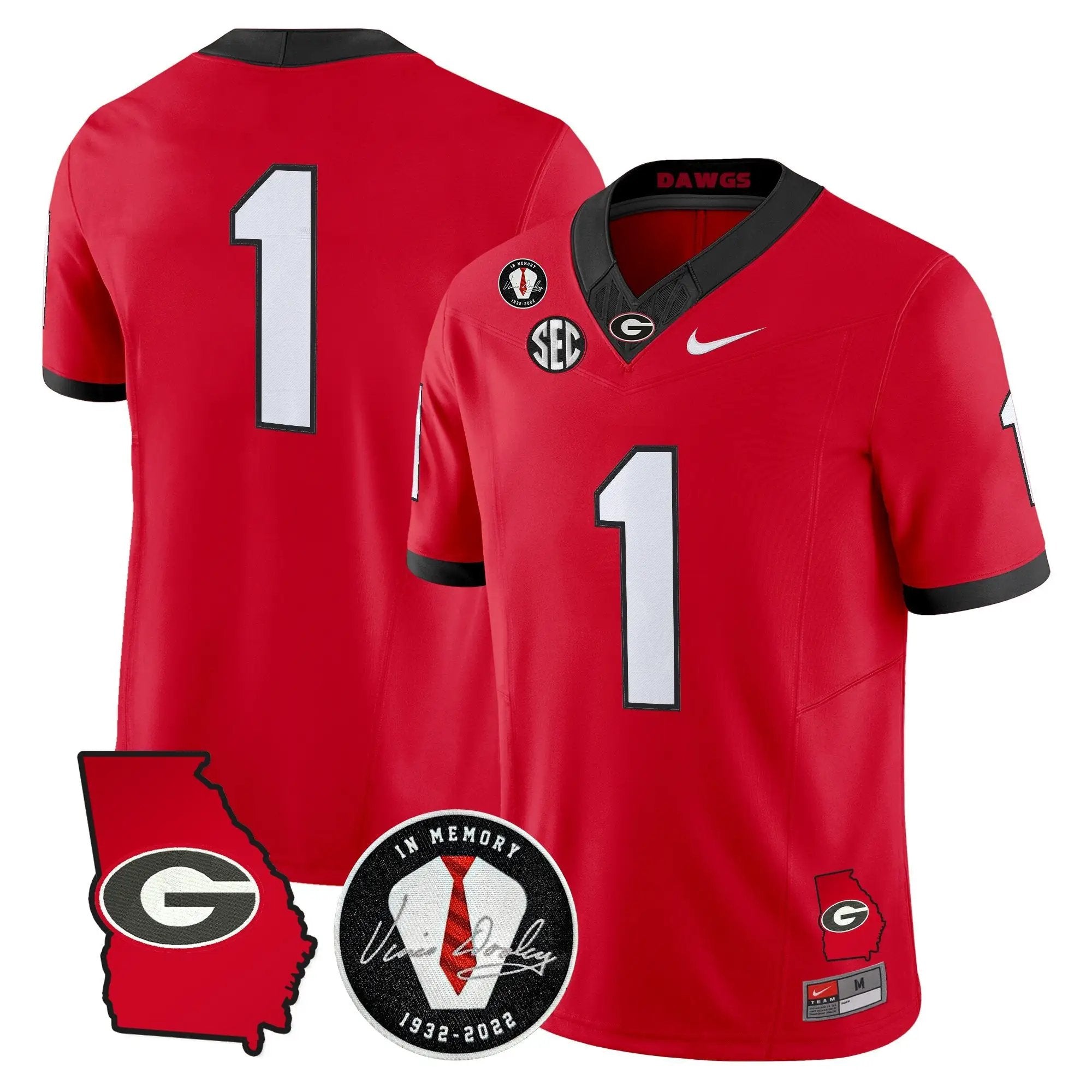 Men Georgia Bulldogs 2026 Georgia Map & Vince Dooley Patch Vapor Limited Jersey - Stitched 24 Georgia Bulldogs 2026 Georgia Map & Vince Dooley Patch Vapor Limited Jersey - Stitched by Digigearus
