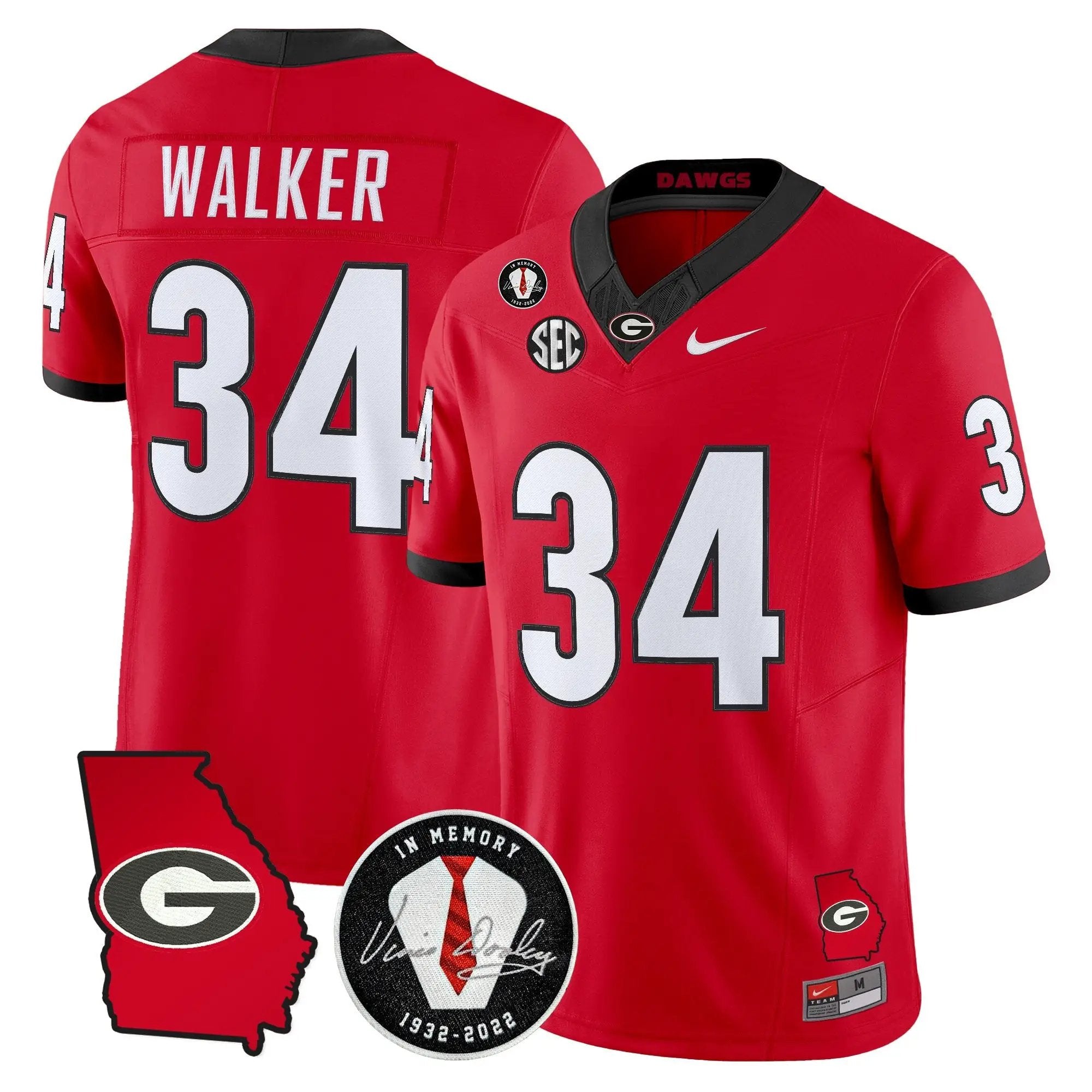 Men Georgia Bulldogs 2026 Georgia Map & Vince Dooley Patch Vapor Limited Jersey - Stitched 20 Georgia Bulldogs 2026 Georgia Map & Vince Dooley Patch Vapor Limited Jersey - Stitched by Digigearus