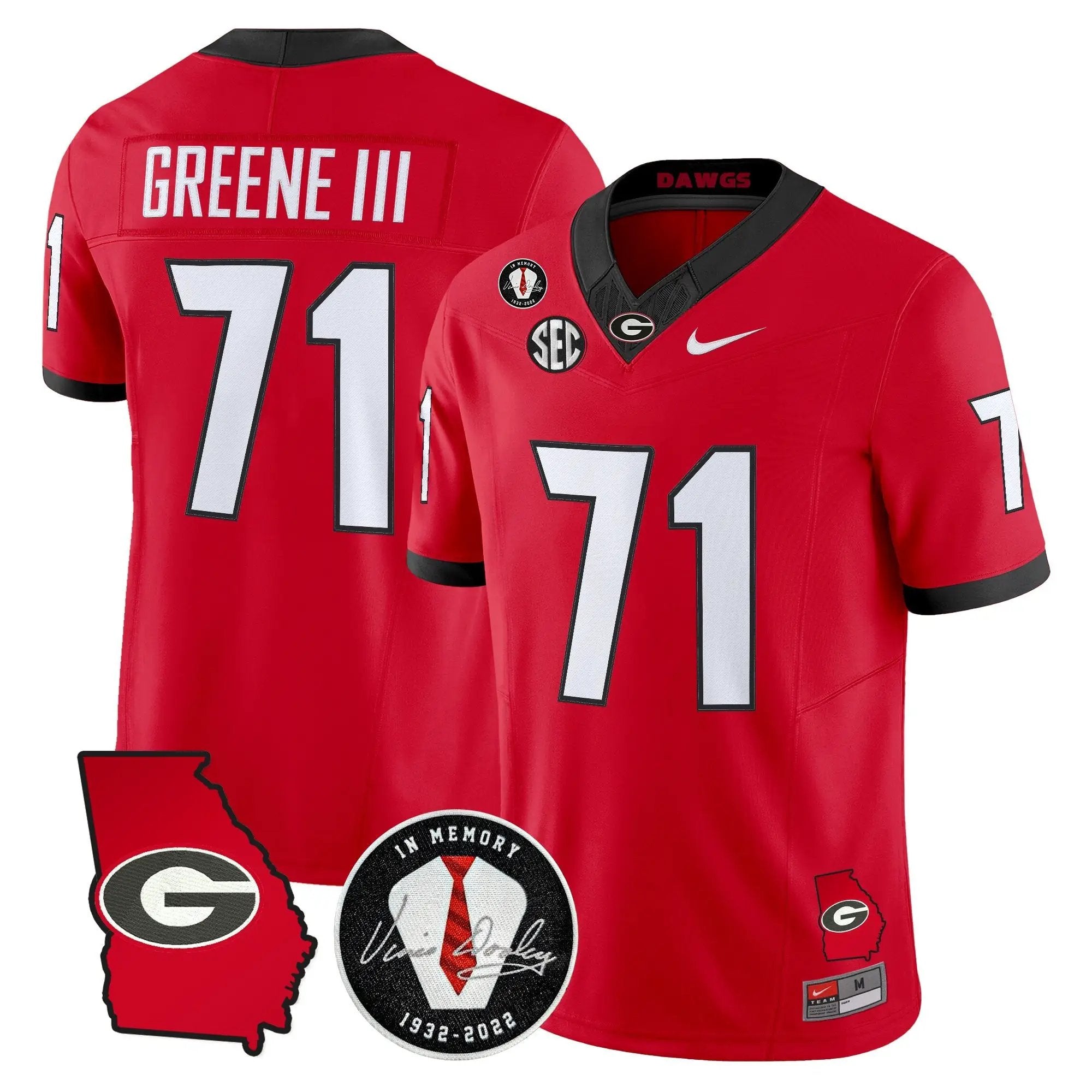 Men Georgia Bulldogs 2026 Georgia Map & Vince Dooley Patch Vapor Limited Jersey - Stitched 18 Georgia Bulldogs 2026 Georgia Map & Vince Dooley Patch Vapor Limited Jersey - Stitched by Digigearus