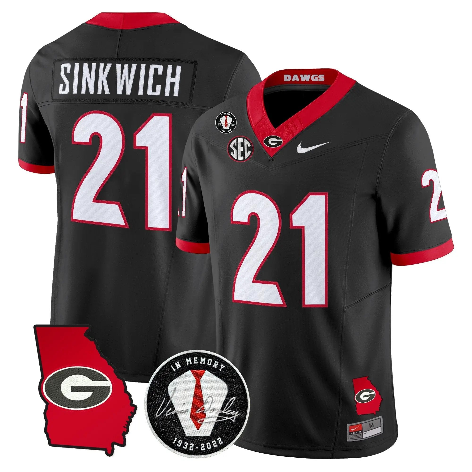 Men Georgia Bulldogs 2026 Georgia Map & Vince Dooley Patch Vapor Limited Jersey - Stitched 9 Georgia Bulldogs 2026 Georgia Map & Vince Dooley Patch Vapor Limited Jersey - Stitched by Digigearus