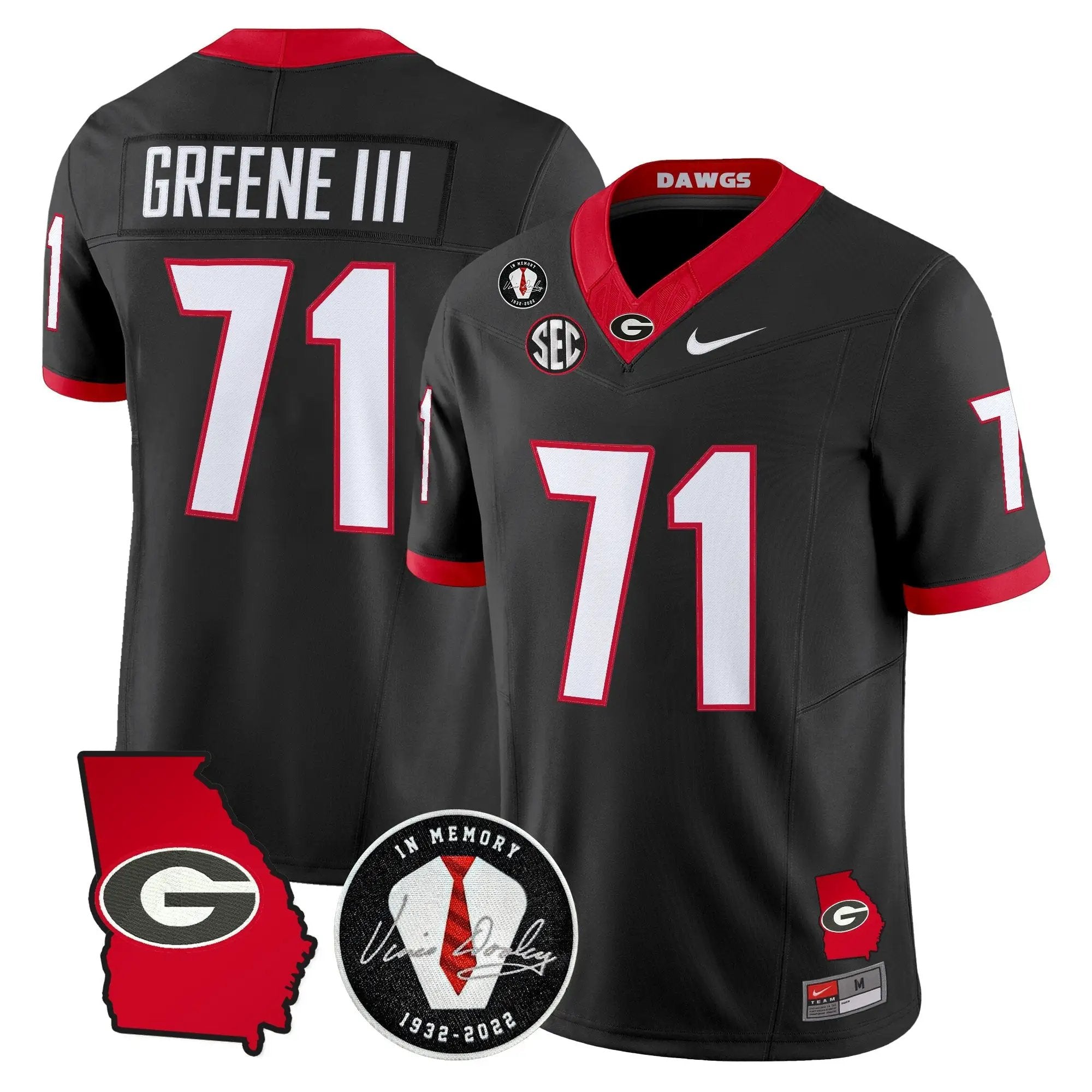 Men Georgia Bulldogs 2026 Georgia Map & Vince Dooley Patch Vapor Limited Jersey - Stitched 6 Georgia Bulldogs 2026 Georgia Map & Vince Dooley Patch Vapor Limited Jersey - Stitched by Digigearus