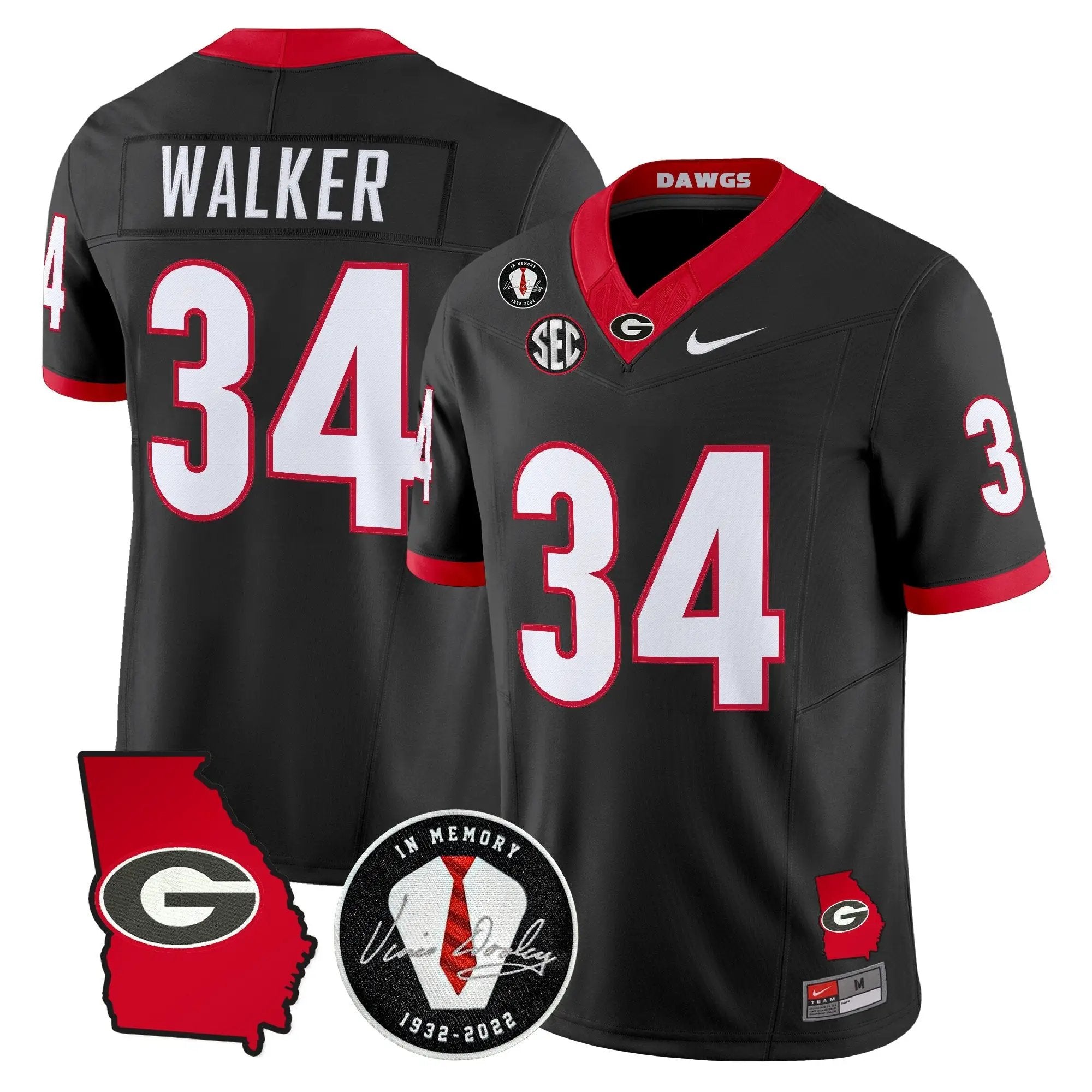Men Georgia Bulldogs 2026 Georgia Map & Vince Dooley Patch Vapor Limited Jersey - Stitched 8 Georgia Bulldogs 2026 Georgia Map & Vince Dooley Patch Vapor Limited Jersey - Stitched by Digigearus