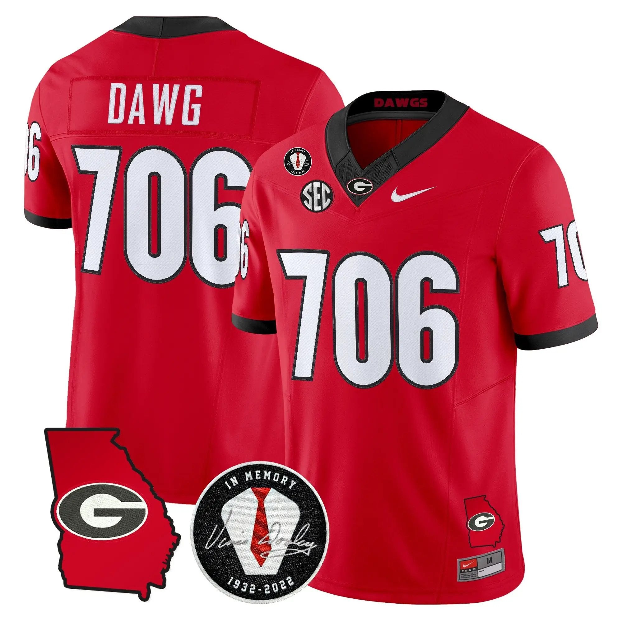 Men Georgia Bulldogs 2026 Georgia Map & Vince Dooley Patch Vapor Limited Jersey - Stitched 14 Georgia Bulldogs 2026 Georgia Map & Vince Dooley Patch Vapor Limited Jersey - Stitched by Digigearus
