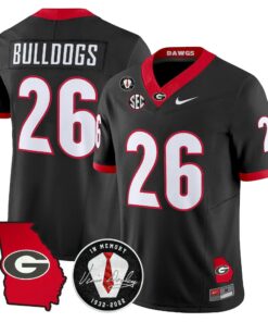 Men Georgia Bulldogs 2026 Georgia Map & Vince Dooley Patch Vapor Limited Jersey - Stitched 46 Georgia Bulldogs 2026 Georgia Map & Vince Dooley Patch Vapor Limited Jersey - Stitched by Digigearus