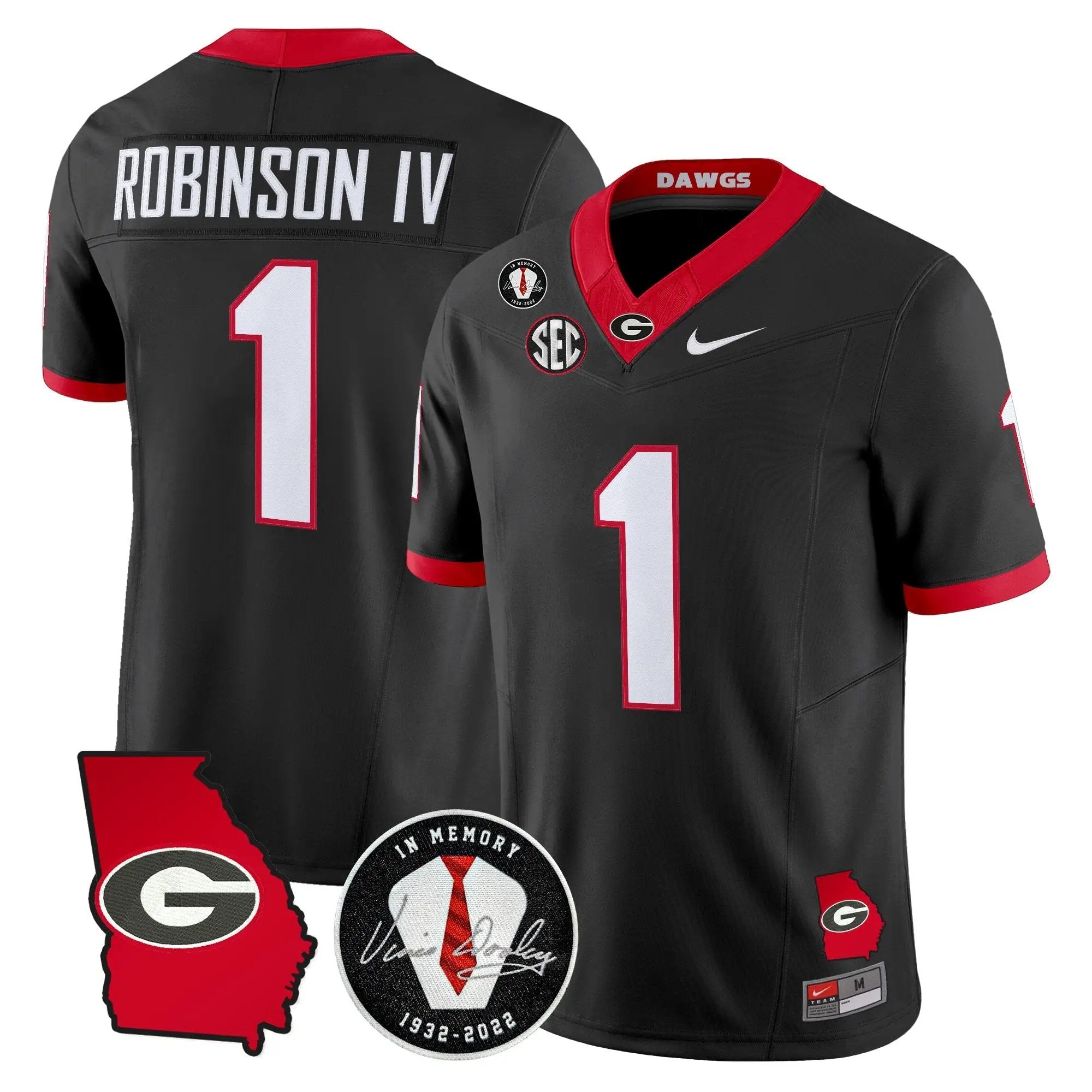 Men Georgia Bulldogs 2026 Georgia Map & Vince Dooley Patch Vapor Limited Jersey - Stitched 4 Georgia Bulldogs 2026 Georgia Map & Vince Dooley Patch Vapor Limited Jersey - Stitched by Digigearus