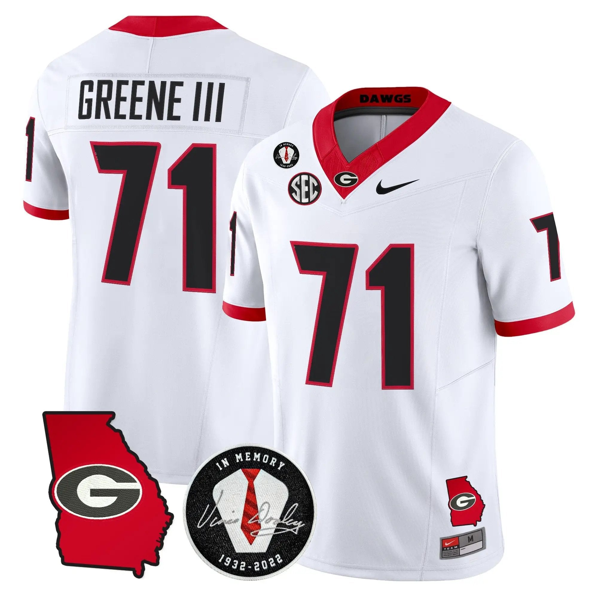 Men Georgia Bulldogs 2026 Georgia Map & Vince Dooley Patch Vapor Limited Jersey - Stitched 30 Georgia Bulldogs 2026 Georgia Map & Vince Dooley Patch Vapor Limited Jersey - Stitched by Digigearus