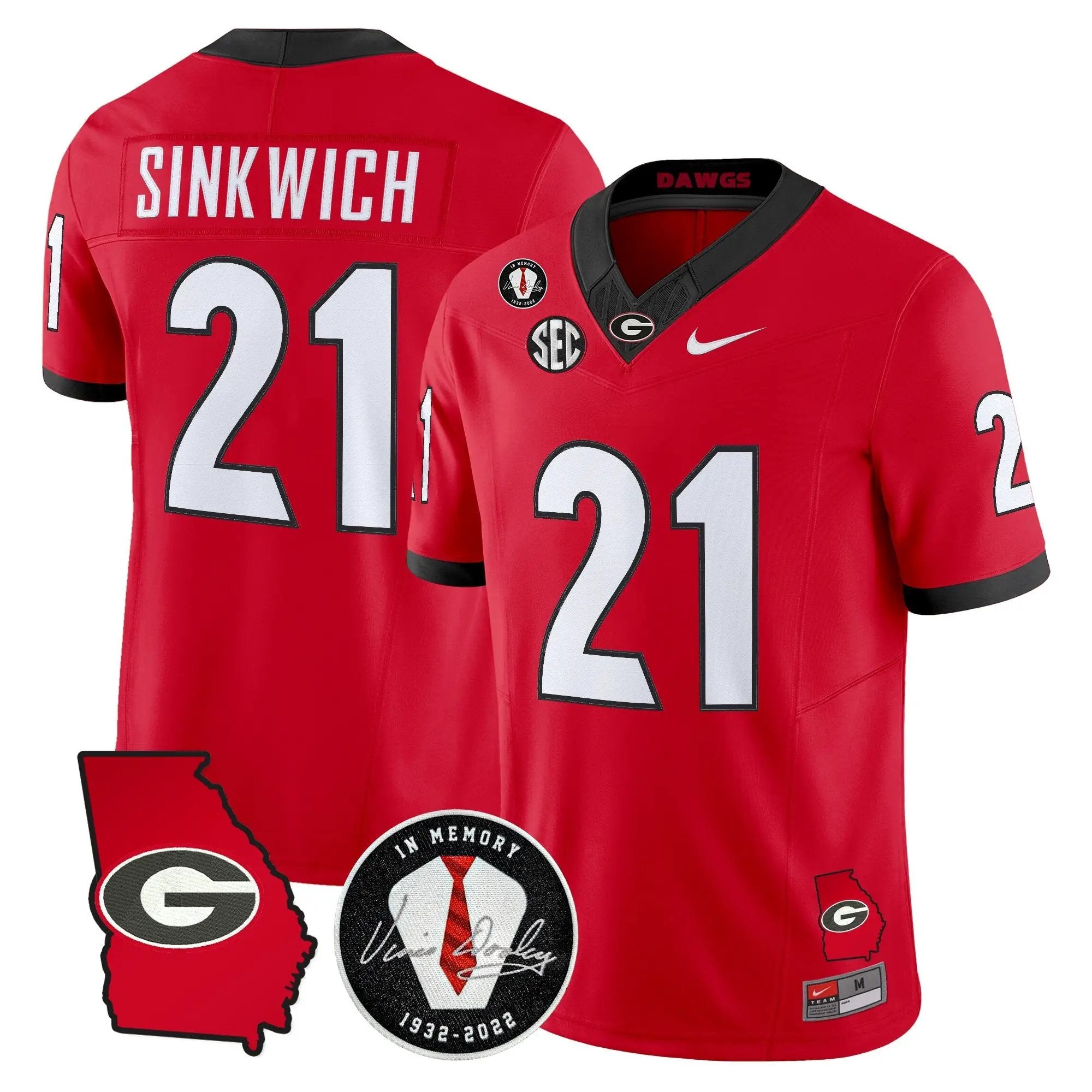 Men Georgia Bulldogs 2026 Georgia Map & Vince Dooley Patch Vapor Limited Jersey - Stitched 21 Georgia Bulldogs 2026 Georgia Map & Vince Dooley Patch Vapor Limited Jersey - Stitched by Digigearus