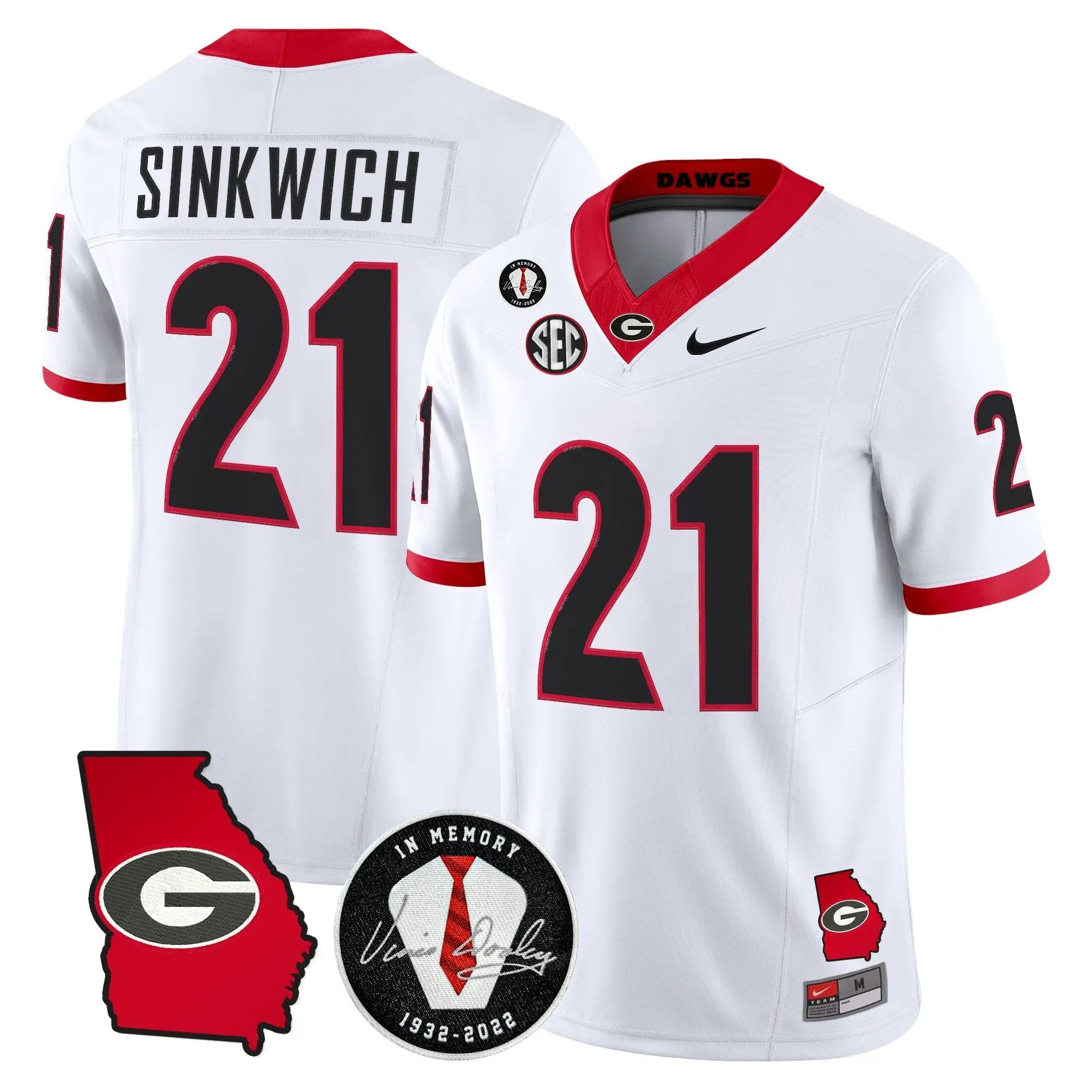 Men Georgia Bulldogs 2026 Georgia Map & Vince Dooley Patch Vapor Limited Jersey - Stitched 33 Georgia Bulldogs 2026 Georgia Map & Vince Dooley Patch Vapor Limited Jersey - Stitched by Digigearus
