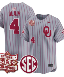 Alec Blair Jersey #4 Oklahoma 2026 National Champions Patch Stitched by My Store