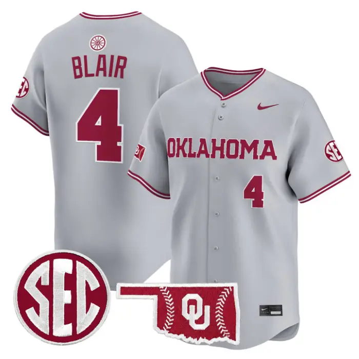 Alec Blair Jersey #4 Oklahoma Sooners Baseball 2026 Vapor Stitched 2 Alec Blair Jersey #4 Oklahoma Sooners Baseball 2026 Vapor Stitched by My Store