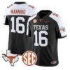 Arch Manning Jersey #16 Texas Longhorns 2026 SEC Patch Stitched by My Store NCAA Football Jerseys