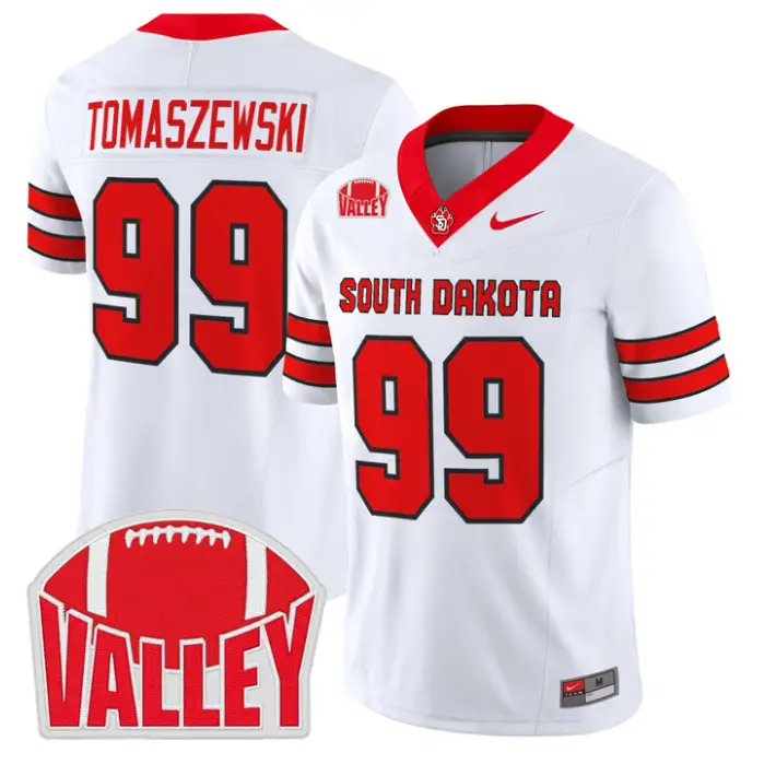 Asher Tomaszewski Jersey #99 South Dakota 2026 Vapor Limited Stitched by My Store NCAA Football Jerseys