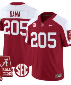 Bama Jersey #205 Alabama Crimson 2026 SEC Patch Stitched 8 Bama Jersey #205 Alabama Crimson 2026 SEC Patch Stitched by My Store NCAA Football Jerseys