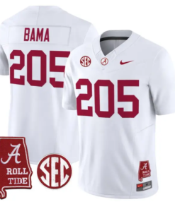 Bama Jersey #205 Alabama Crimson 2026 SEC Patch Stitched 10 Bama Jersey #205 Alabama Crimson 2026 SEC Patch Stitched by My Store NCAA Football Jerseys