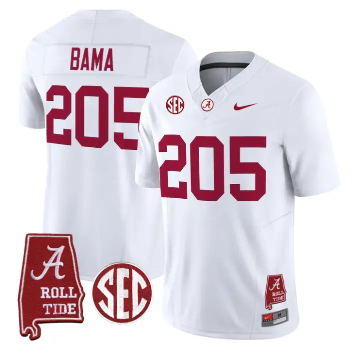 Bama Jersey #205 Alabama Crimson 2026 SEC Patch Stitched 5 Bama Jersey #205 Alabama Crimson 2026 SEC Patch Stitched by My Store NCAA Football Jerseys