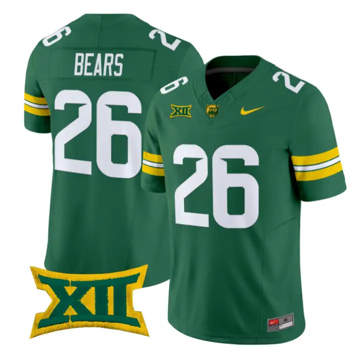 Bears Jersey #26 Baylor Bears 2026 Vapor Limited Stitched 5 Bears Jersey #26 Baylor Bears 2026 Vapor Limited Stitched by My Store NCAA Football Jerseys