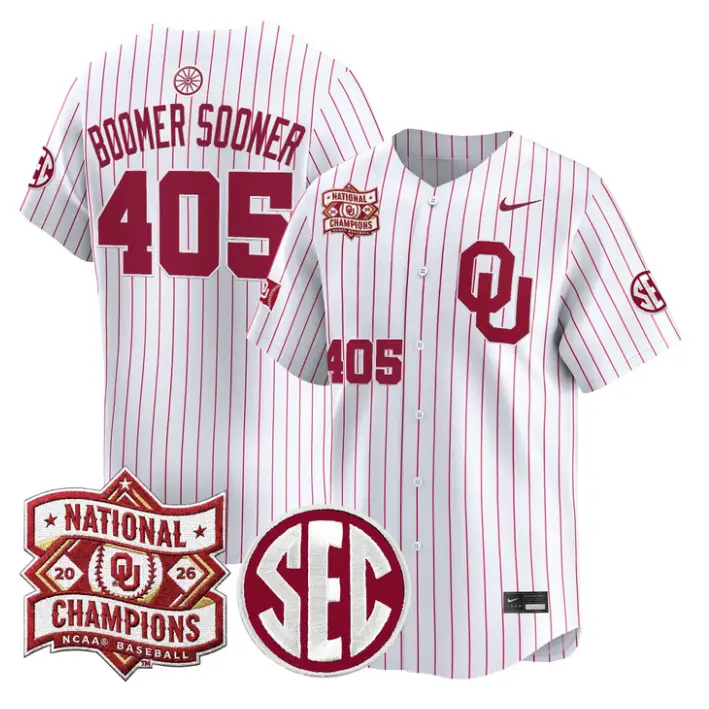 Boomer Sooner Jersey #405 Oklahoma 2026 National Champions Patch Stitched 4 Boomer Sooner Jersey #405 Oklahoma 2026 National Champions Patch Stitched by My Store