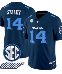 Braylon Staley Jersey #14 Tennessee Vols Music City Edition Stitched by My Store NCAA Football Jerseys