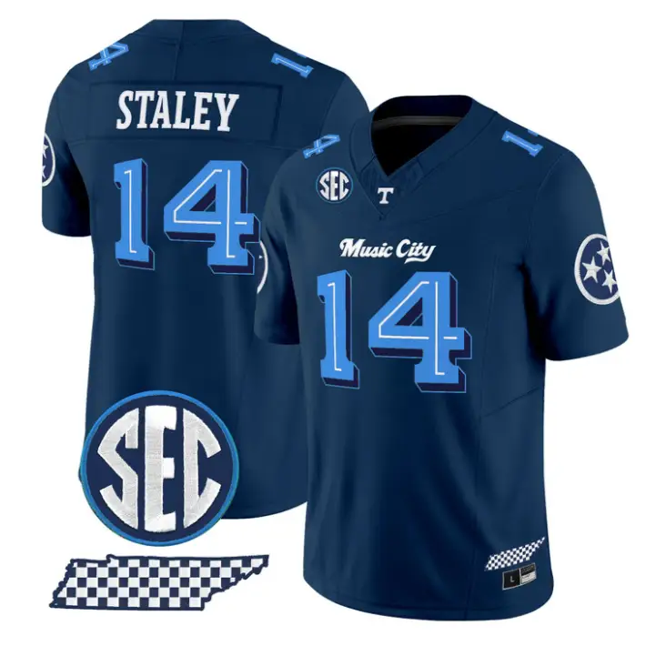 Braylon Staley Jersey #14 Tennessee Vols Music City Edition Stitched 2 Braylon Staley Jersey #14 Tennessee Vols Music City Edition Stitched by My Store NCAA Football Jerseys