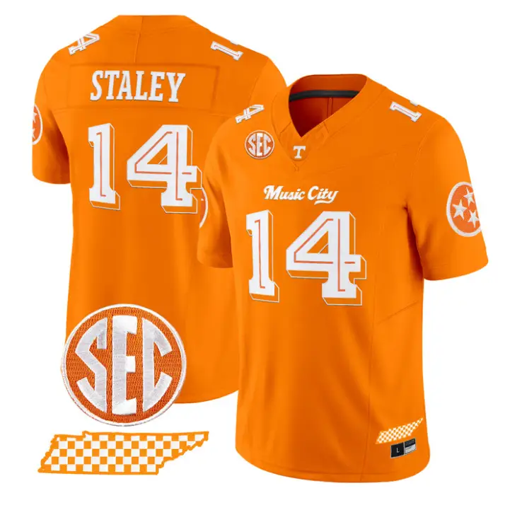 Braylon Staley Jersey #14 Tennessee Vols Music City Edition Stitched 3 Braylon Staley Jersey #14 Tennessee Vols Music City Edition Stitched by My Store NCAA Football Jerseys