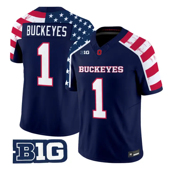 Buckeyes Jersey #1 Ohio State America 250 Edition Limited Stitched 1 Buckeyes Jersey #1 Ohio State America 250 Edition Limited Stitched by My Store NCAA Football Jerseys