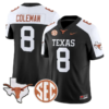Cam Coleman Jersey #8 Texas Longhorns 2026 SEC Patch Stitched