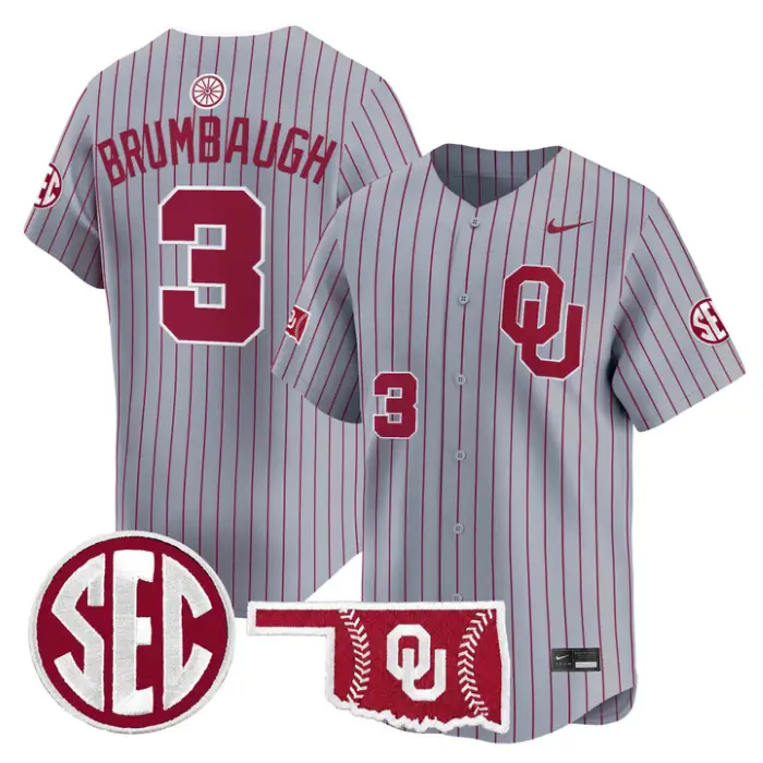 Cayden Brumbaugh Jersey #3 Oklahoma Sooners Baseball 2026 Vapor Stitched by My Store