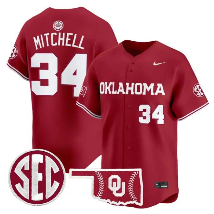Dale Mitchell Jersey #34 Oklahoma Sooners Baseball 2026 Vapor Stitched by My Store
