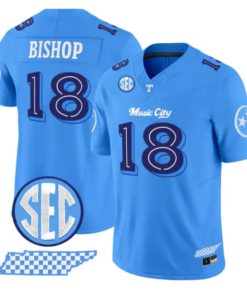 DeSean Bishop Jersey #18 Tennessee Vols Music City Edition Stitched by My Store NCAA Football Jerseys