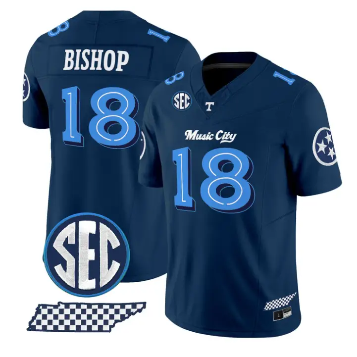 DeSean Bishop Jersey #18 Tennessee Vols Music City Edition Stitched 2 DeSean Bishop Jersey #18 Tennessee Vols Music City Edition Stitched by My Store NCAA Football Jerseys