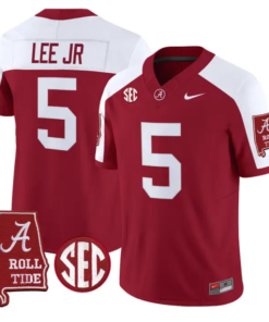Dijon Lee Jr Jersey #0 Alabama Crimson 2026 SEC Patch Stitched by My Store NCAA Football Jerseys