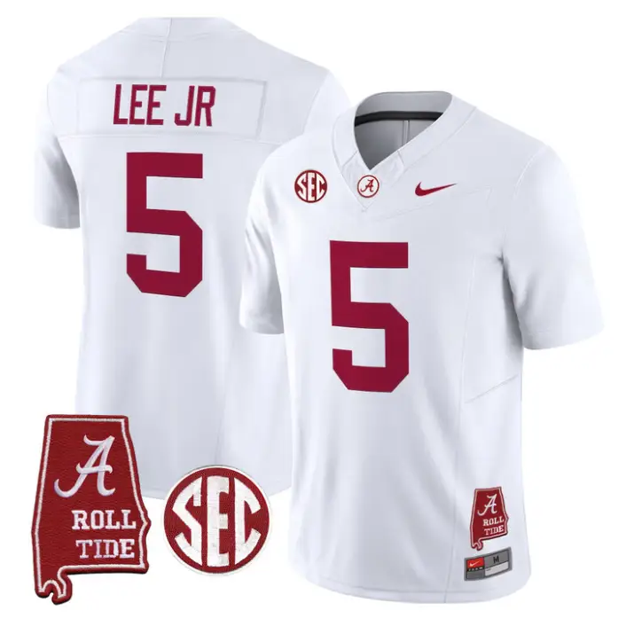 Dijon Lee Jr Jersey #0 Alabama Crimson 2026 SEC Patch Stitched by My Store NCAA Football Jerseys