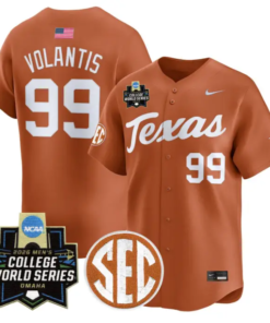 Dylan Volantis Jersey #99 Texas Longhorns 2026 World Series Stitched by My Store