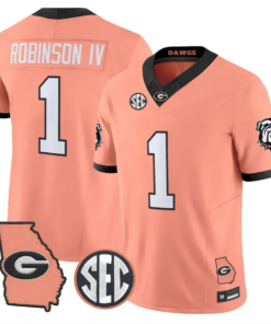 Ellis Robinson IV Jersey #1 Georgia Bulldogs 2026 The Big Peach Stitched 7 Ellis Robinson IV Jersey #1 Georgia Bulldogs 2026 The Big Peach Stitched by My Store NCAA Football Jerseys