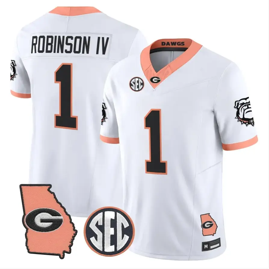 Ellis Robinson IV Jersey #1 Georgia Bulldogs 2026 The Big Peach Stitched 4 Ellis Robinson IV Jersey #1 Georgia Bulldogs 2026 The Big Peach Stitched by My Store NCAA Football Jerseys