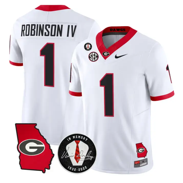 Ellis Robinson IV Jersey #1 Georgia Bulldogs 2026 Vince Dooley Stitched 3 Ellis Robinson IV Jersey #1 Georgia Bulldogs 2026 Vince Dooley Stitched by My Store NCAA Football Jerseys