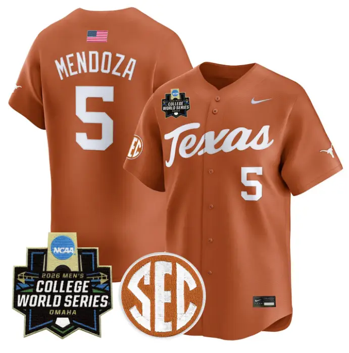 Ethan Mendoza Jersey #5 Texas Longhorns 2026 World Series Vapor Stitched by My Store