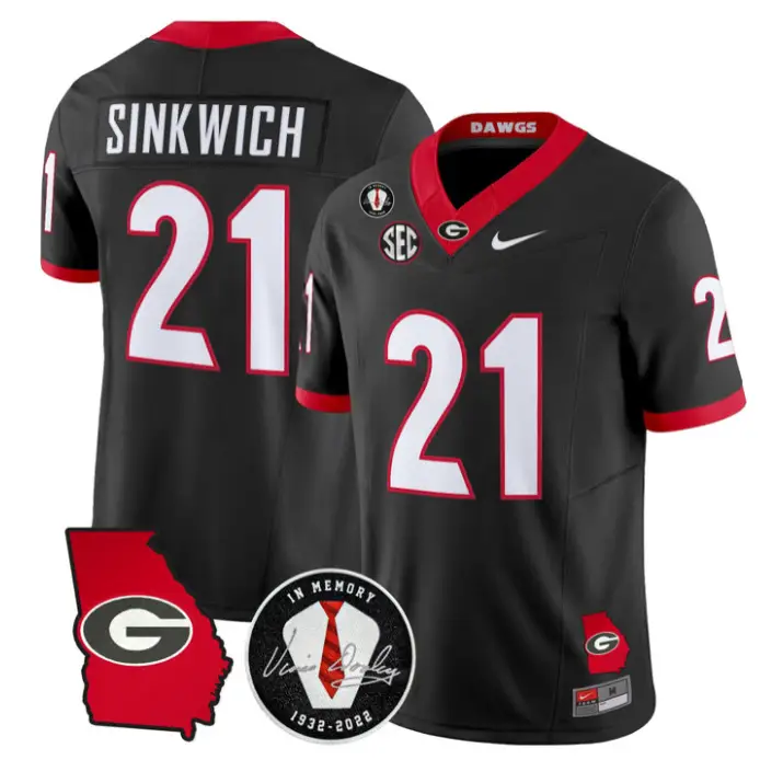 Frank Sinkwich Jersey #21 Georgia Bulldogs 2026 Vince Dooley Stitched 1 Frank Sinkwich Jersey #21 Georgia Bulldogs 2026 Vince Dooley Stitched by My Store NCAA Football Jerseys