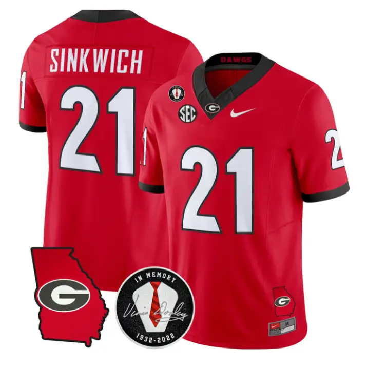 Frank Sinkwich Jersey #21 Georgia Bulldogs 2026 Vince Dooley Stitched 2 Frank Sinkwich Jersey #21 Georgia Bulldogs 2026 Vince Dooley Stitched by My Store NCAA Football Jerseys