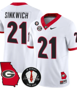 Frank Sinkwich Jersey #21 Georgia Bulldogs 2026 Vince Dooley Stitched 6 Frank Sinkwich Jersey #21 Georgia Bulldogs 2026 Vince Dooley Stitched by My Store NCAA Football Jerseys