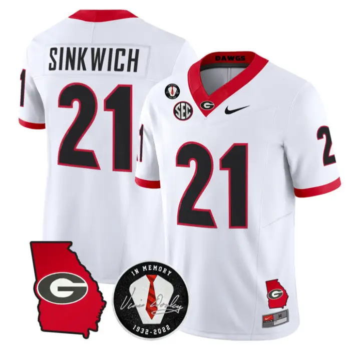 Frank Sinkwich Jersey #21 Georgia Bulldogs 2026 Vince Dooley Stitched 3 Frank Sinkwich Jersey #21 Georgia Bulldogs 2026 Vince Dooley Stitched by My Store NCAA Football Jerseys