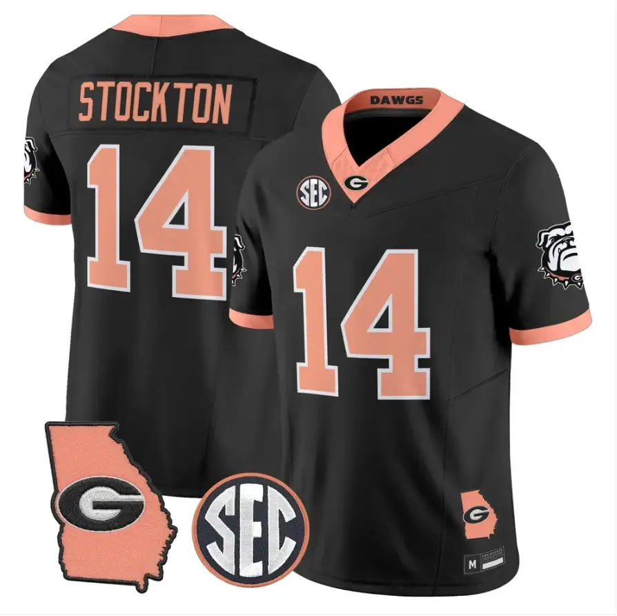 Gunner Stockton Jersey #14 Georgia Bulldogs 2026 The Big Peach Stitched 1 Gunner Stockton Jersey #14 Georgia Bulldogs 2026 The Big Peach Stitched by My Store NCAA Football Jerseys