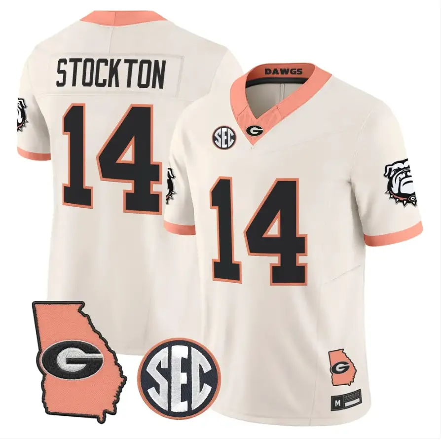 Gunner Stockton Jersey #14 Georgia Bulldogs 2026 The Big Peach Stitched 2 Gunner Stockton Jersey #14 Georgia Bulldogs 2026 The Big Peach Stitched by My Store NCAA Football Jerseys