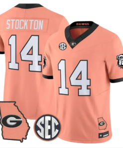 Gunner Stockton Jersey #14 Georgia Bulldogs 2026 The Big Peach Stitched 7 Gunner Stockton Jersey #14 Georgia Bulldogs 2026 The Big Peach Stitched by My Store NCAA Football Jerseys