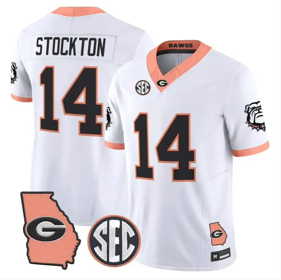 Gunner Stockton Jersey #14 Georgia Bulldogs 2026 The Big Peach Stitched 4 Gunner Stockton Jersey #14 Georgia Bulldogs 2026 The Big Peach Stitched by My Store NCAA Football Jerseys