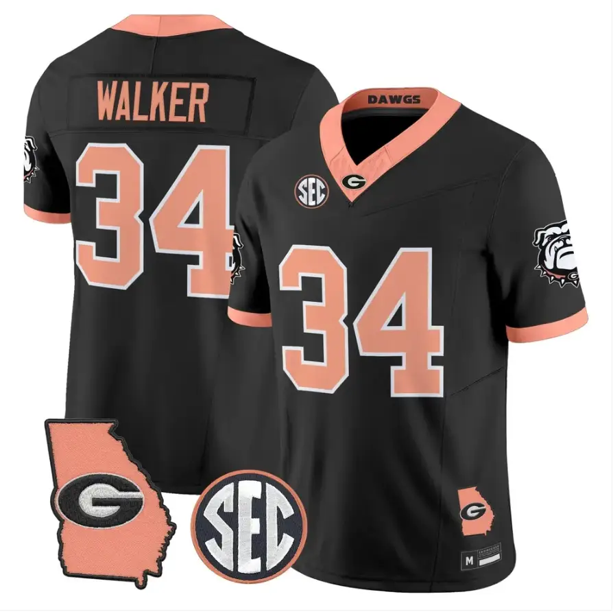 Herschel Walker Jersey #34 Georgia Bulldogs 2026 The Big Peach Stitched by My Store NCAA Football Jerseys