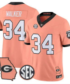 Herschel Walker Jersey #34 Georgia Bulldogs 2026 The Big Peach Stitched by My Store NCAA Football Jerseys