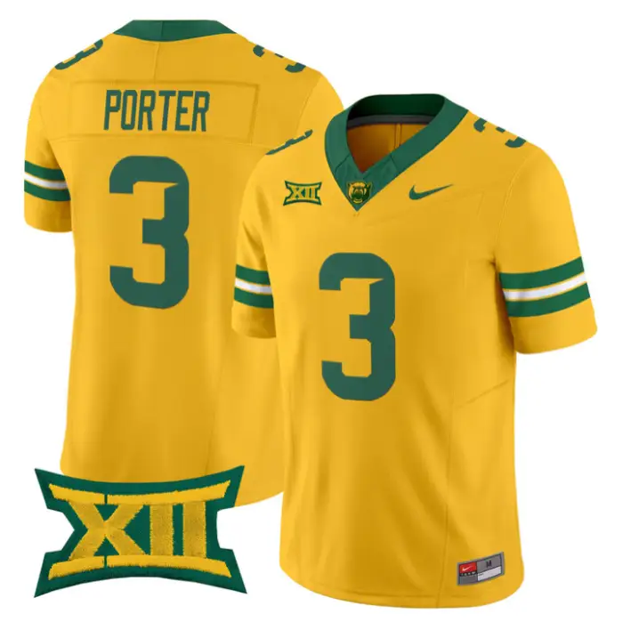 Jadon Porter Jersey #3 Baylor Bears 2026 Vapor Limited Stitched by My Store NCAA Football Jerseys