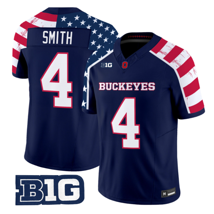Jeremiah Smith Jersey #4 Ohio State America 250 Edition Vapor Limited Stitched 1 Jeremiah Smith Jersey #4 Ohio State America 250 Edition Vapor Limited Stitched by My Store NCAA Football Jerseys