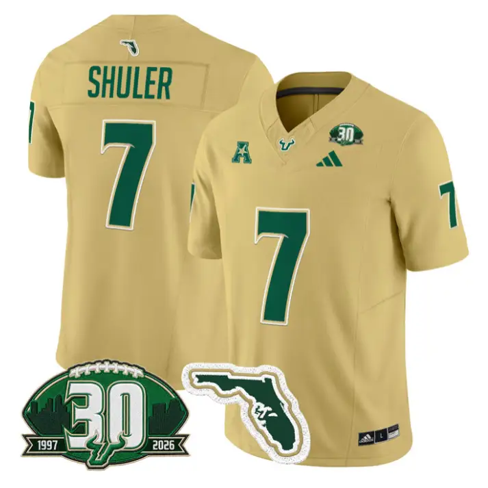 Jhalyn Shuler Jersey #7 South Florida Bulls 30th Patch Limited Stitched 3 Jhalyn Shuler Jersey #7 South Florida Bulls 30th Patch Limited Stitched by My Store NCAA Football Jerseys